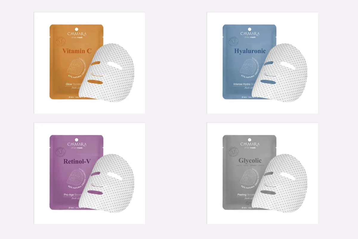Vier Casmara booster maskers voor thuis bij Skintastics